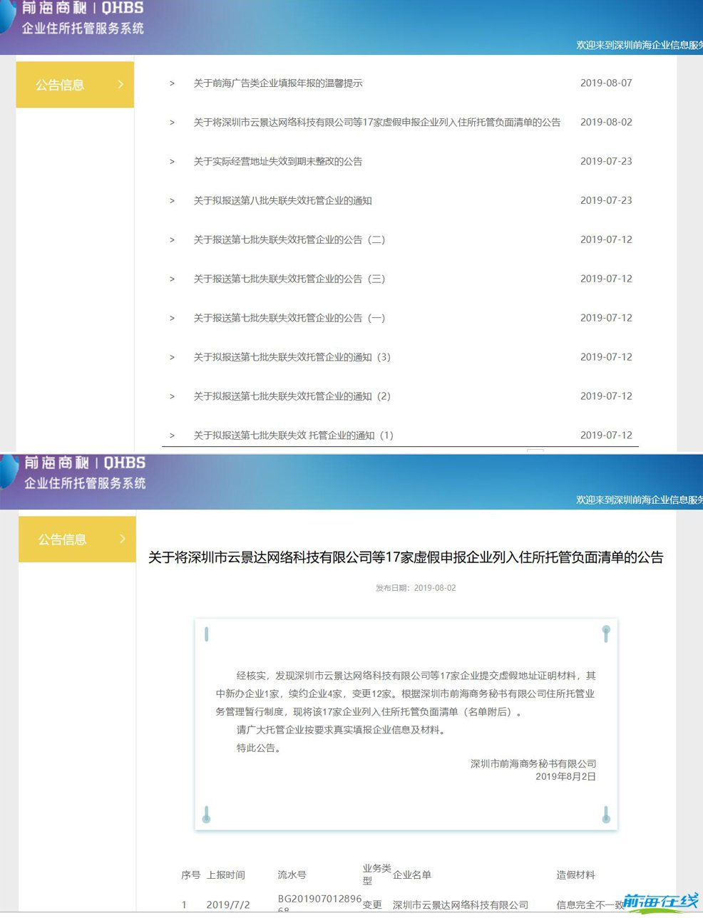 前海地址托管续约的流程、时间?(图1) 前海地址续约